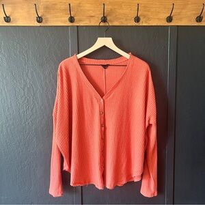 Urban Outfitters Out From Under Oversized Button Front Thermal Top